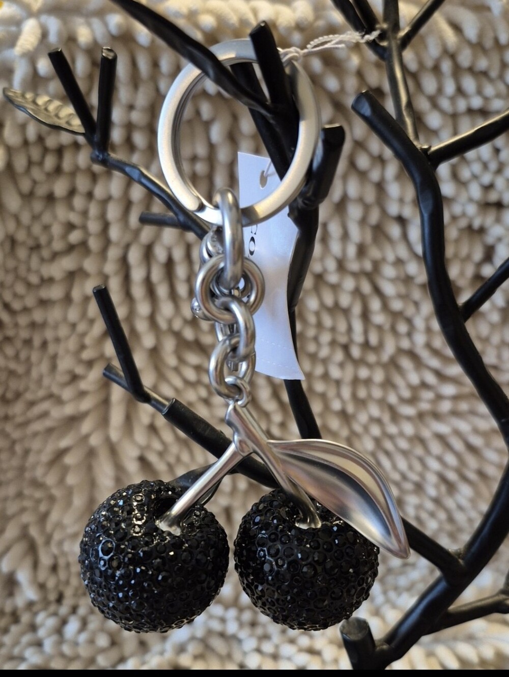 NWT Coach Crystal Black Cherry Bag Charm